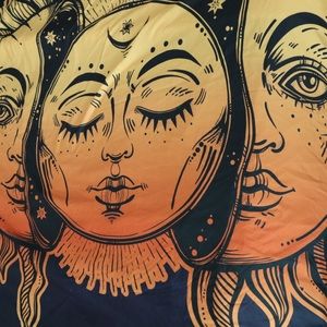 HUGE sun and moon hippie boho tapestry